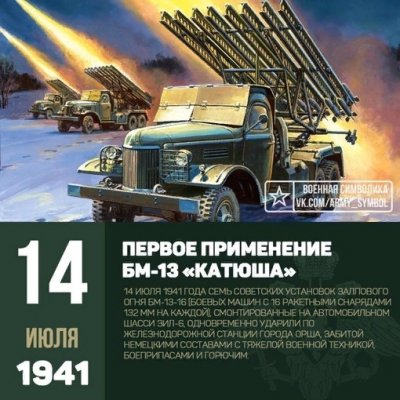 14 июля 1941 года под городом Оршей прогремел первый залп знаменитых «Катюш»